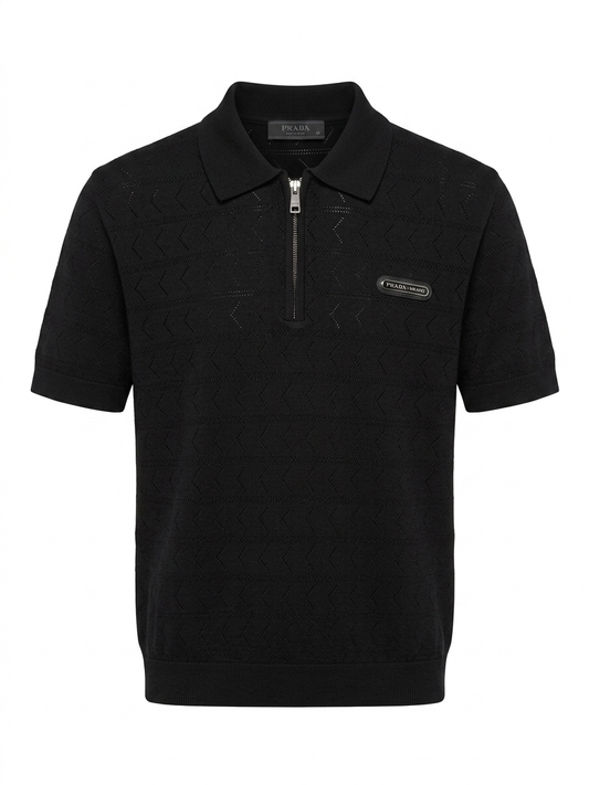 PRD: Geometric Knit Half-Zip Polo