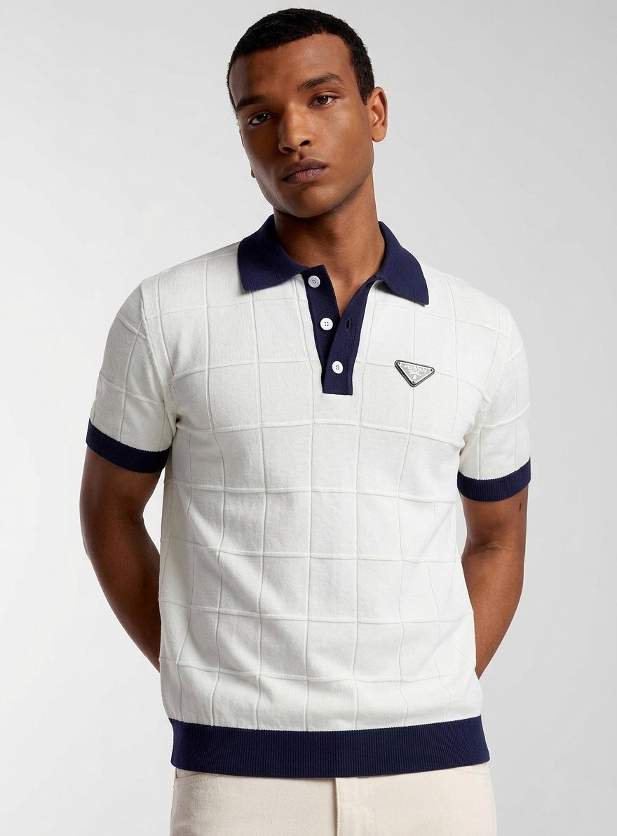 PRD Textured Knit Contrast Polo