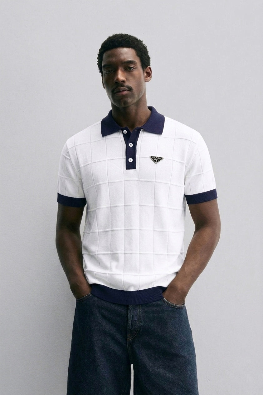 PRD Textured Knit Contrast Polo