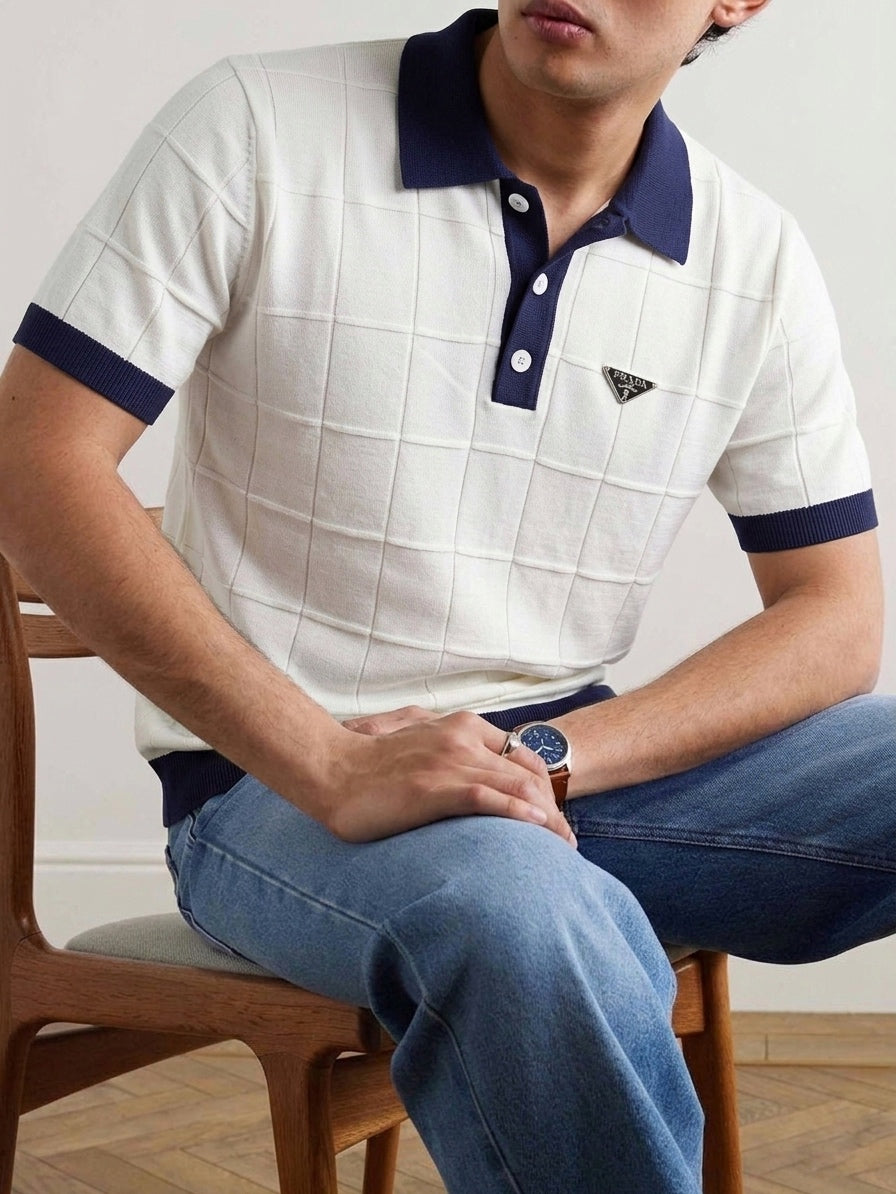 PRD Textured Knit Contrast Polo