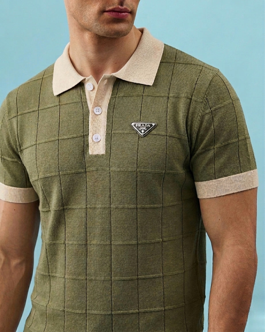 PRD Geometric Knit Polo