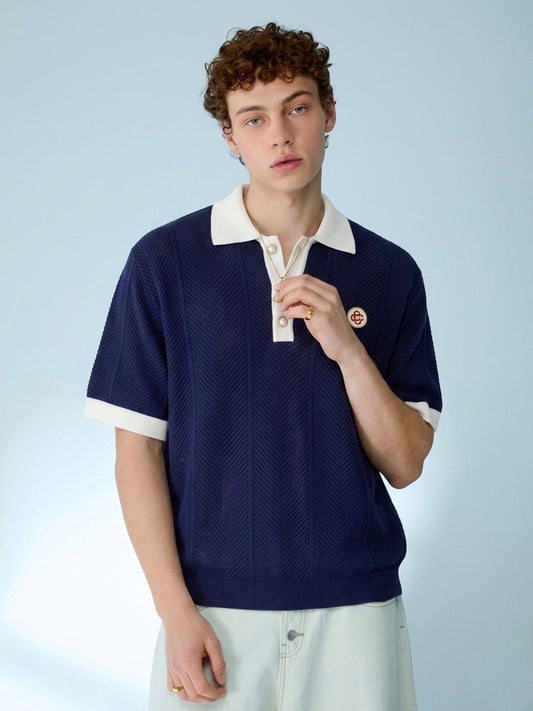 CAS Zig-Zag Knit Polo