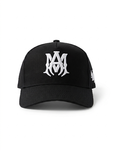 AM Signature Monogram Baseball Cap in Onyx Black