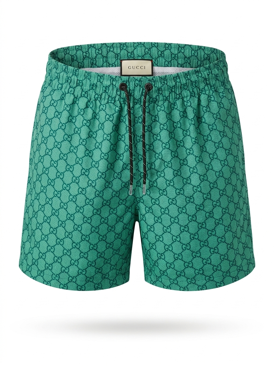 GC Green GG Monogram Swim Shorts