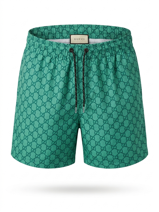 GC Green GG Monogram Swim Shorts