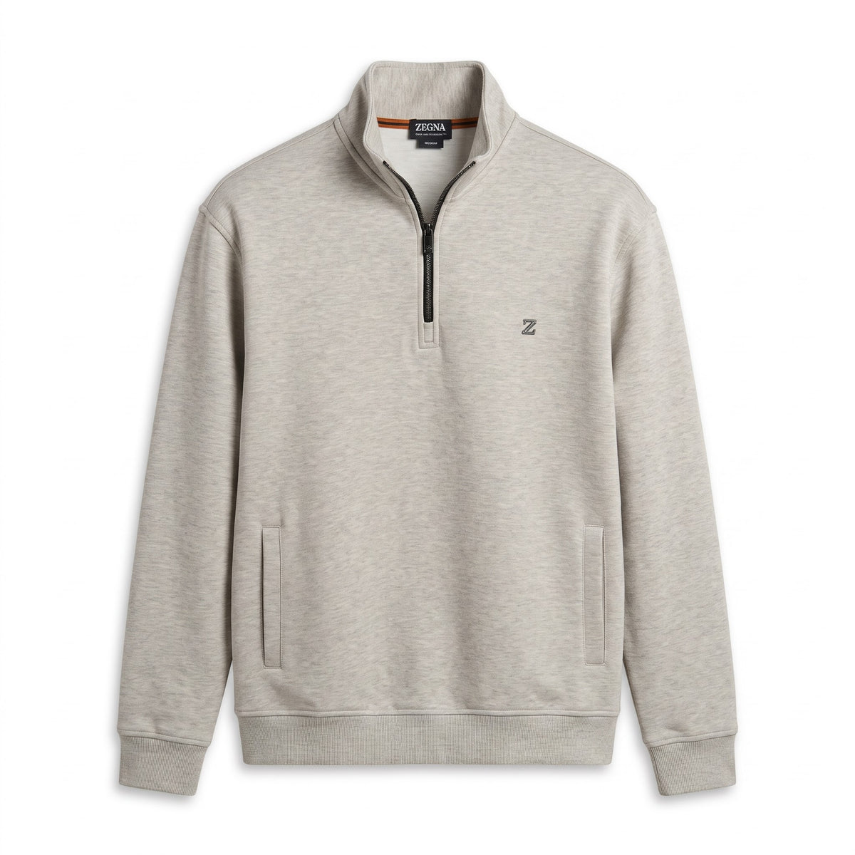 ZG Oatmeal Heather Quarter-Zip Fine Knit
