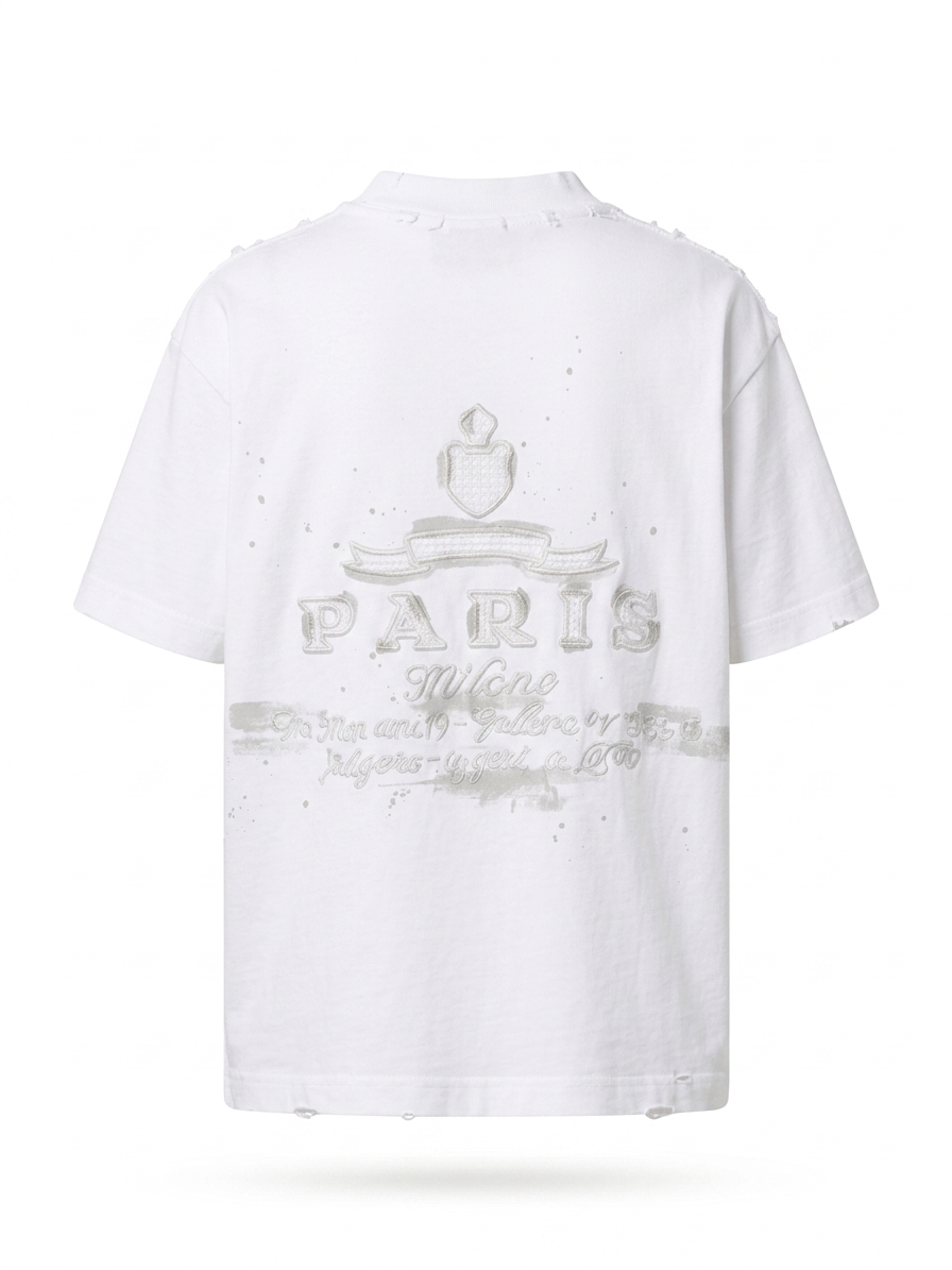 PRA. Linear Contour Embroidered T-Shirt