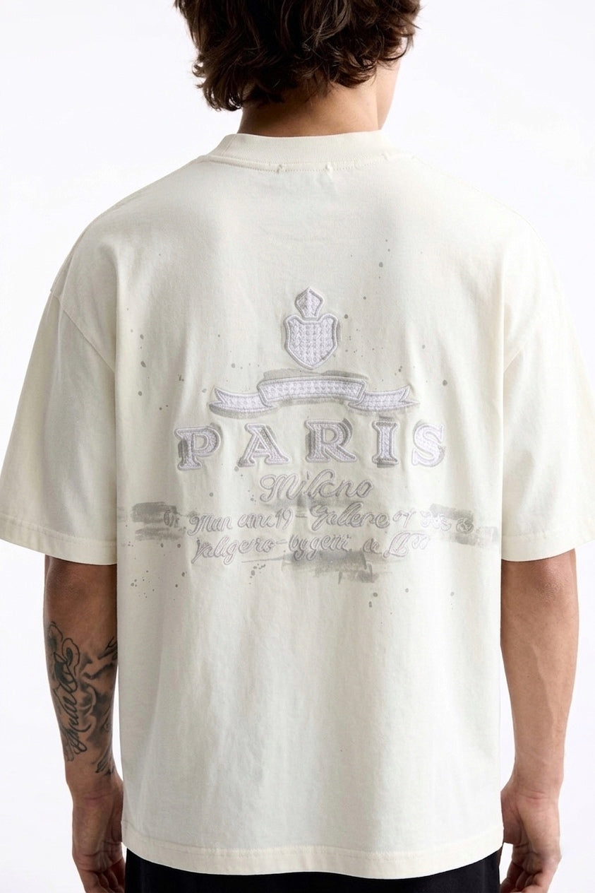PRA. Linear Contour Embroidered T-Shirt