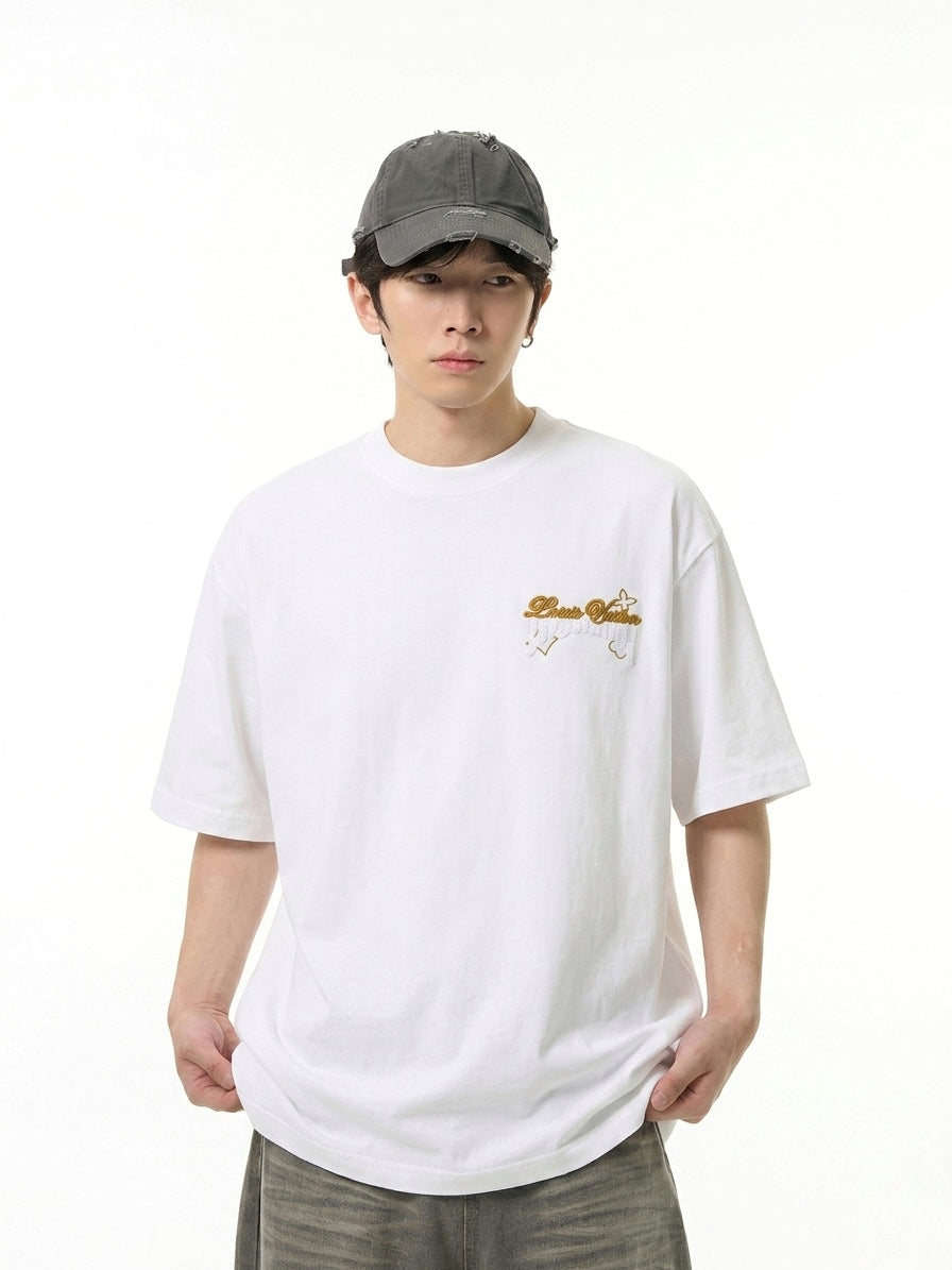 LV Dimensional Script Embroidery T-Shirt