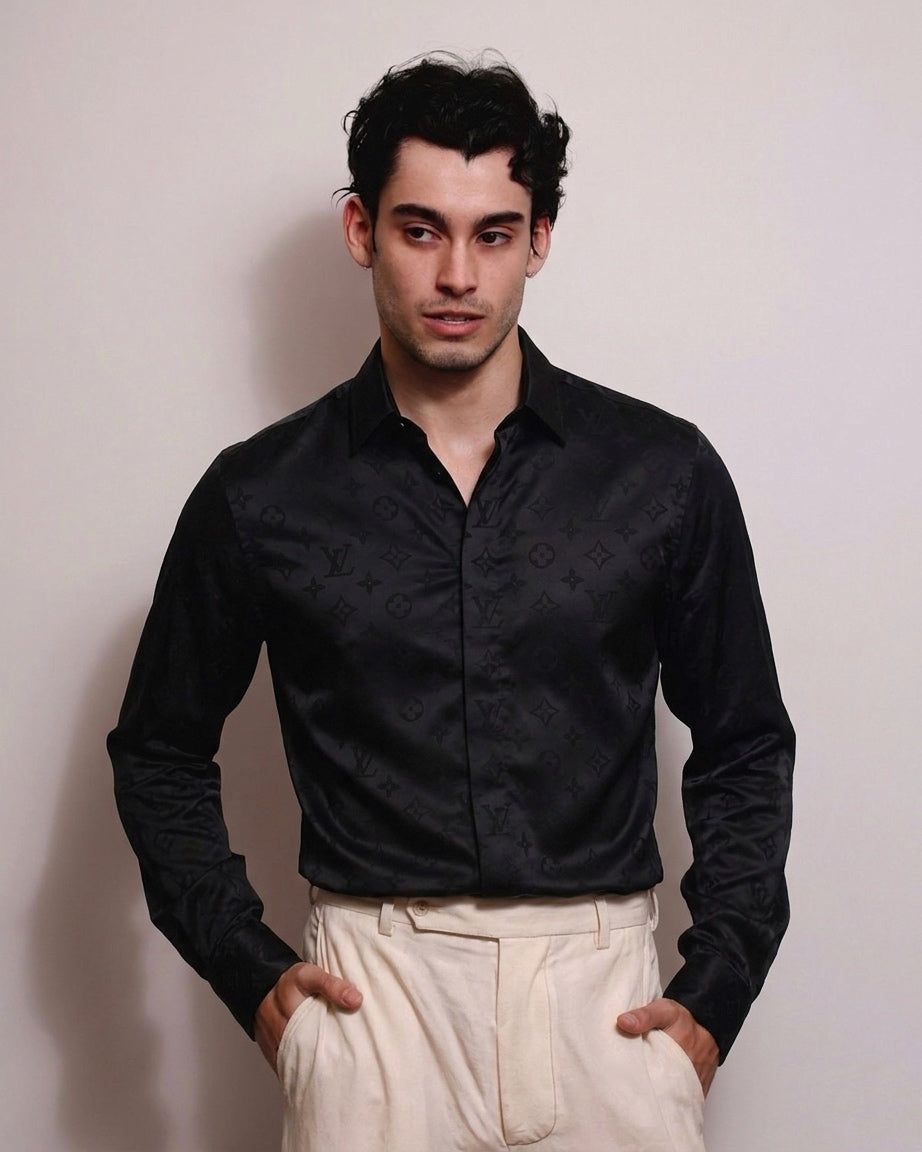 LV Signature Tonal Monogram Tailored Shirt