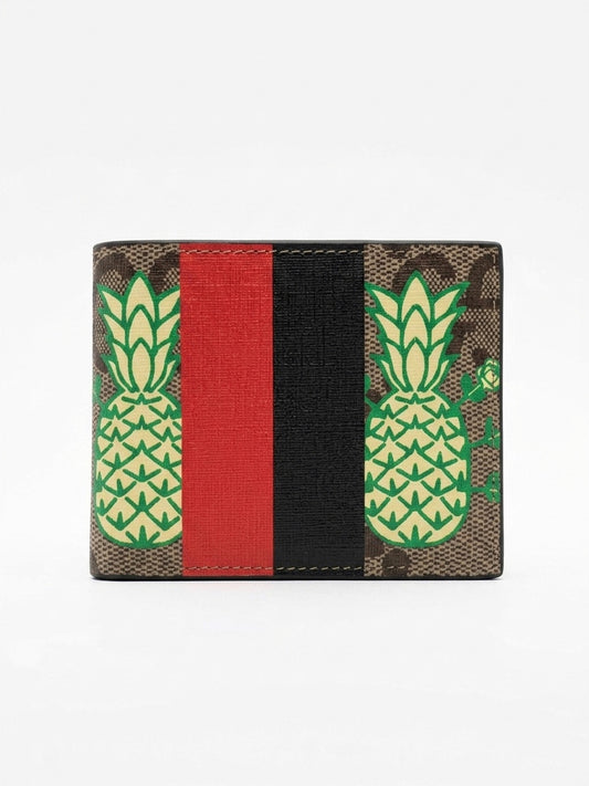 G. Monogram Canvas Bifold Wallet with Pineapple Motif