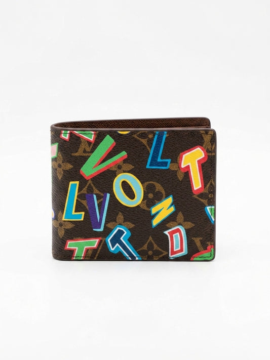 LV Virgil Abloh Landmark Multi-Color Monogram Bi-Fold Wallet