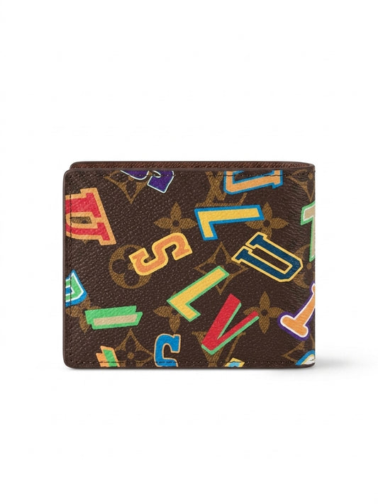 LV Virgil Abloh Landmark Multi-Color Monogram Bi-Fold Wallet