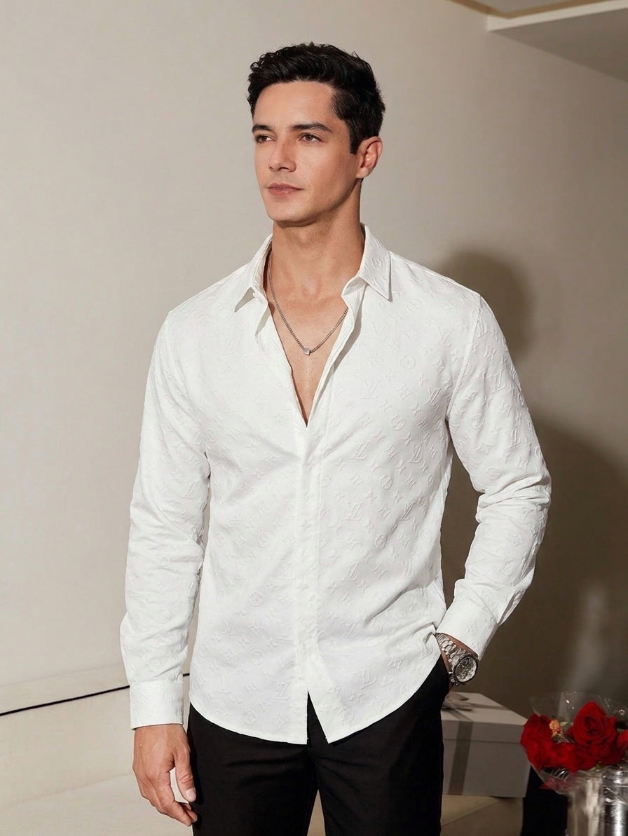 LV Monogram-Embossed Structured Shirt