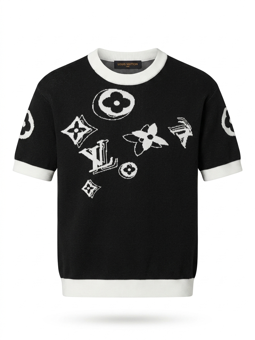 LV Scattered Monogram Short-Sleeved Knit
