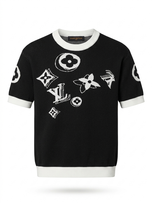 LV Scattered Monogram Short-Sleeved Knit