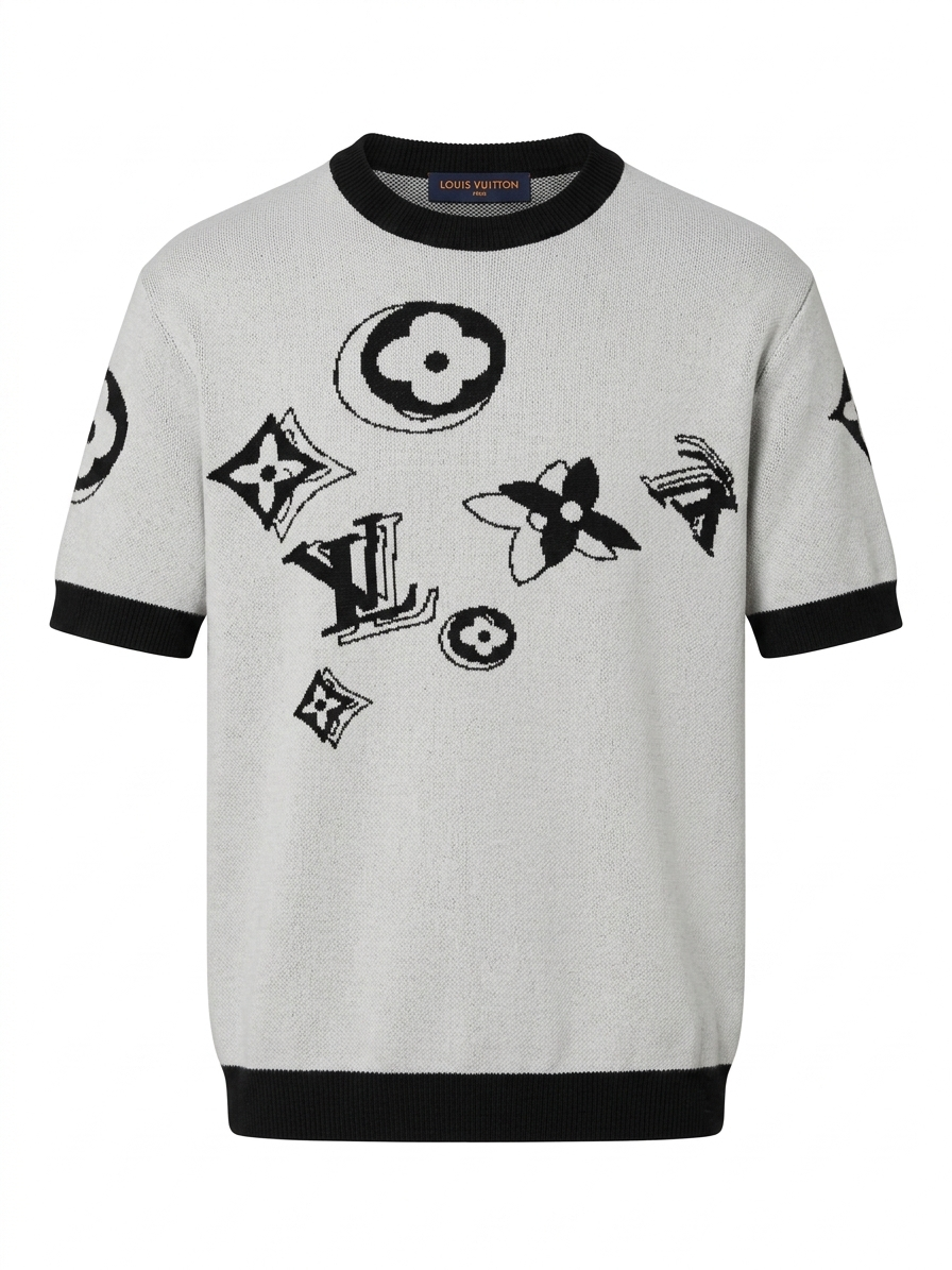 LV Scattered Monogram Short-Sleeved Knit