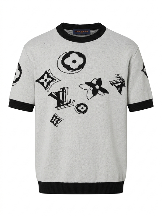 LV Scattered Monogram Short-Sleeved Knit