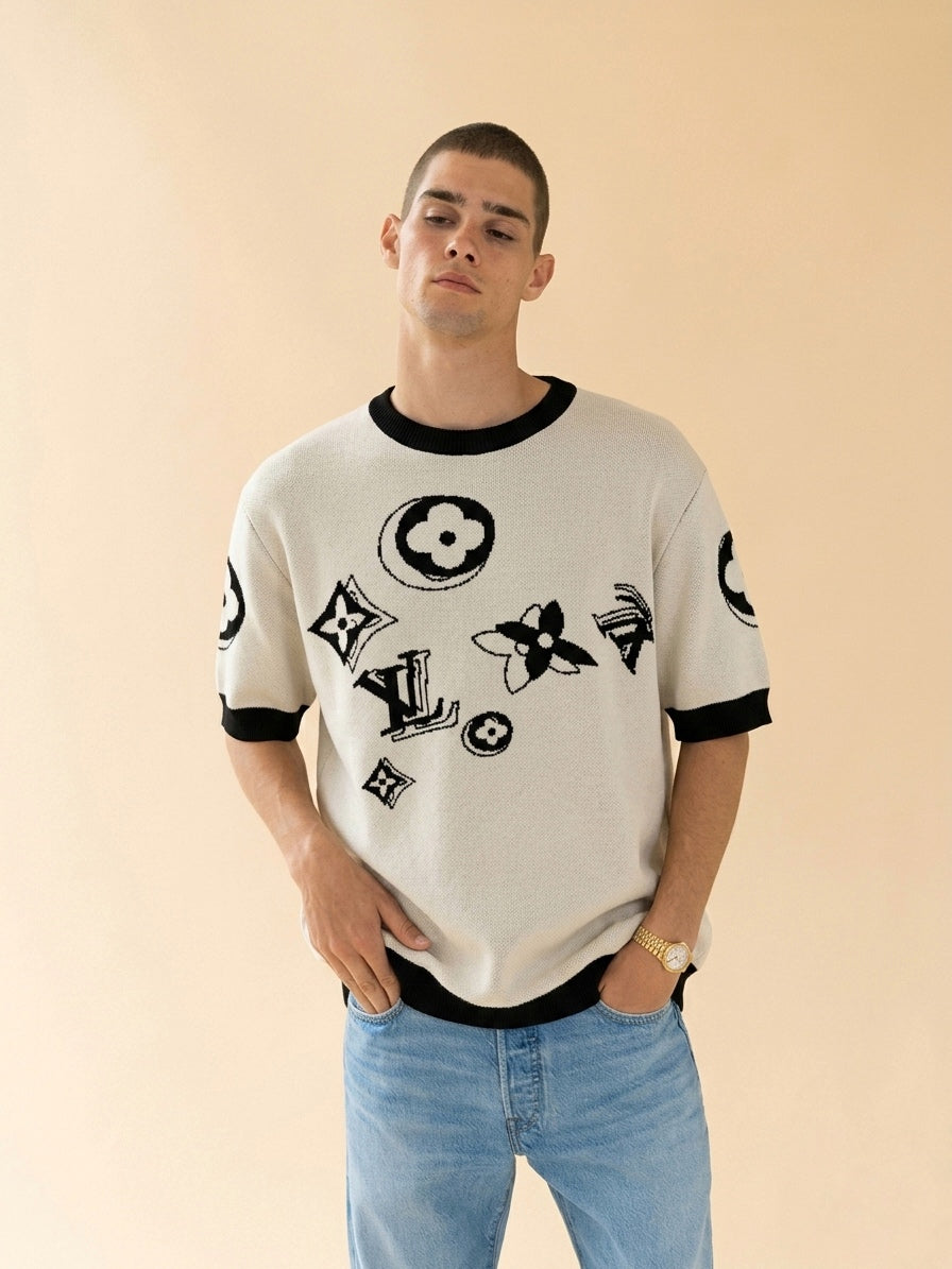 LV Scattered Monogram Short-Sleeved Knit