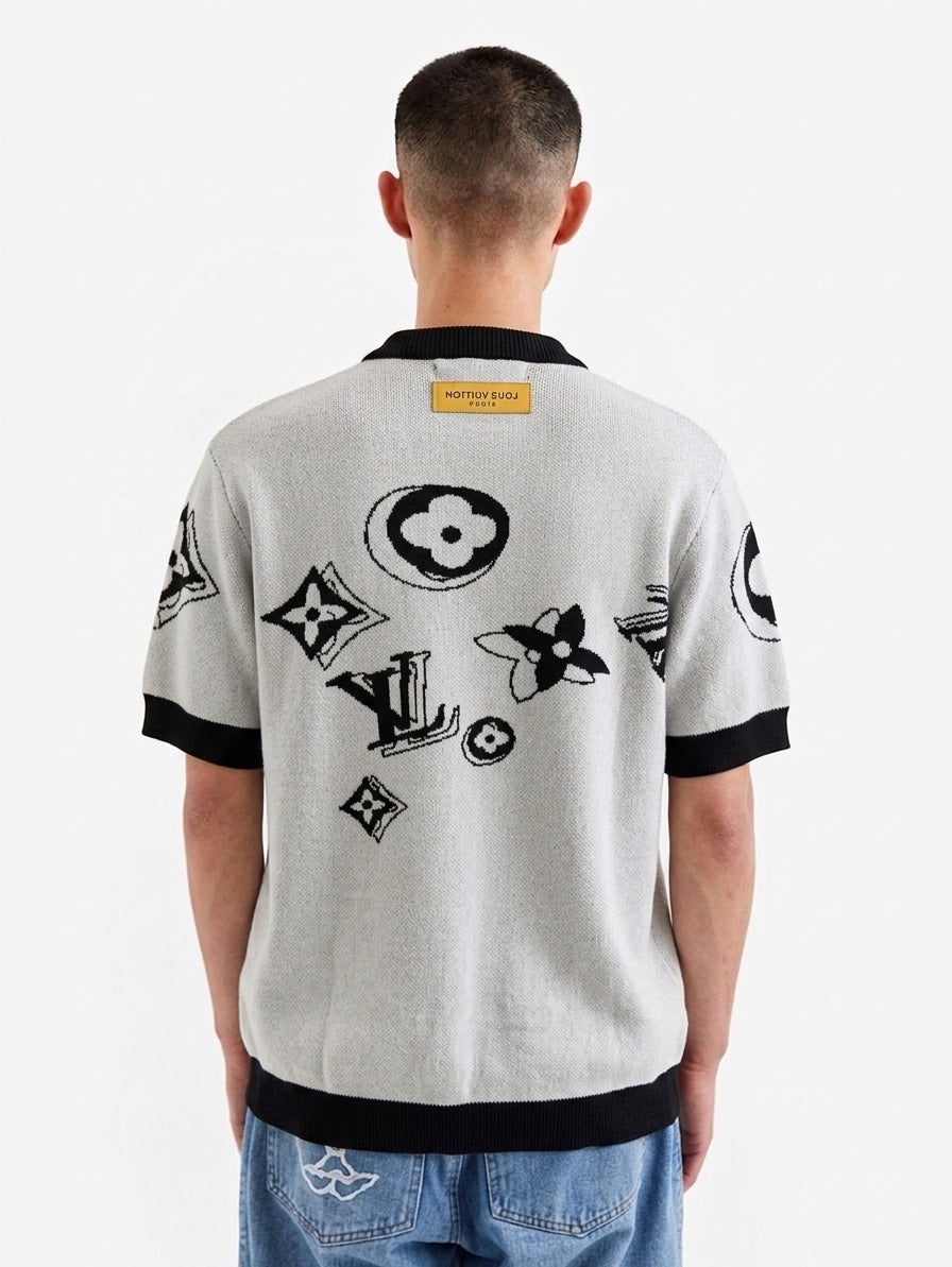 LV Scattered Monogram Short-Sleeved Knit