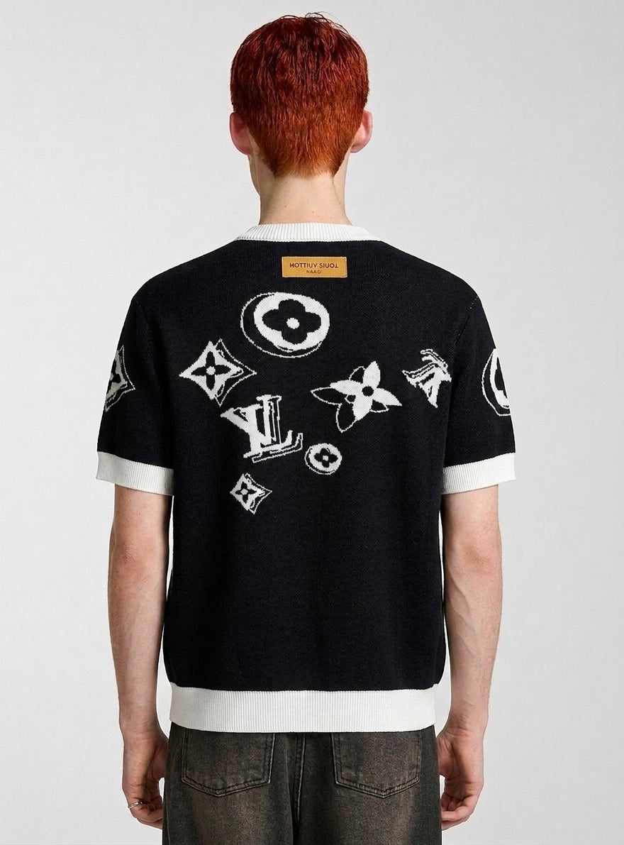 LV Scattered Monogram Short-Sleeved Knit