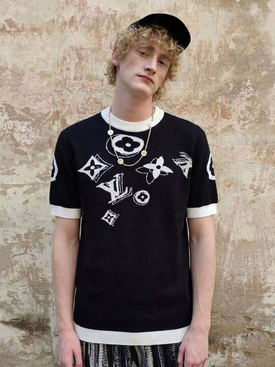 LV Scattered Monogram Short-Sleeved Knit