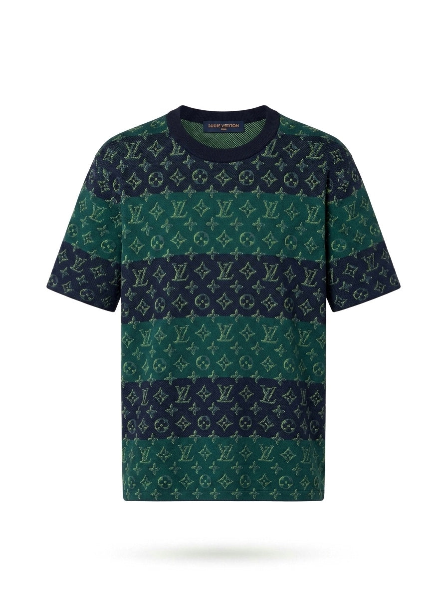 LV Striped Monogram Jacquard Knit Tee