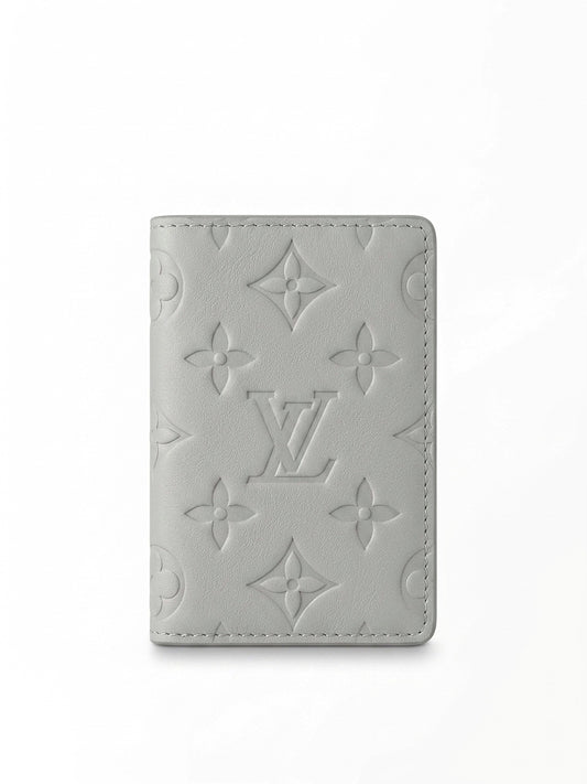 LV GRIS MONOGRAM LEATHER POCKET ORGANIZER