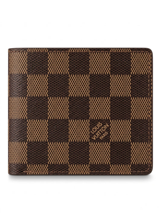 Elegant LV Bi-Fold Wallet - Damier Ebene Canvas