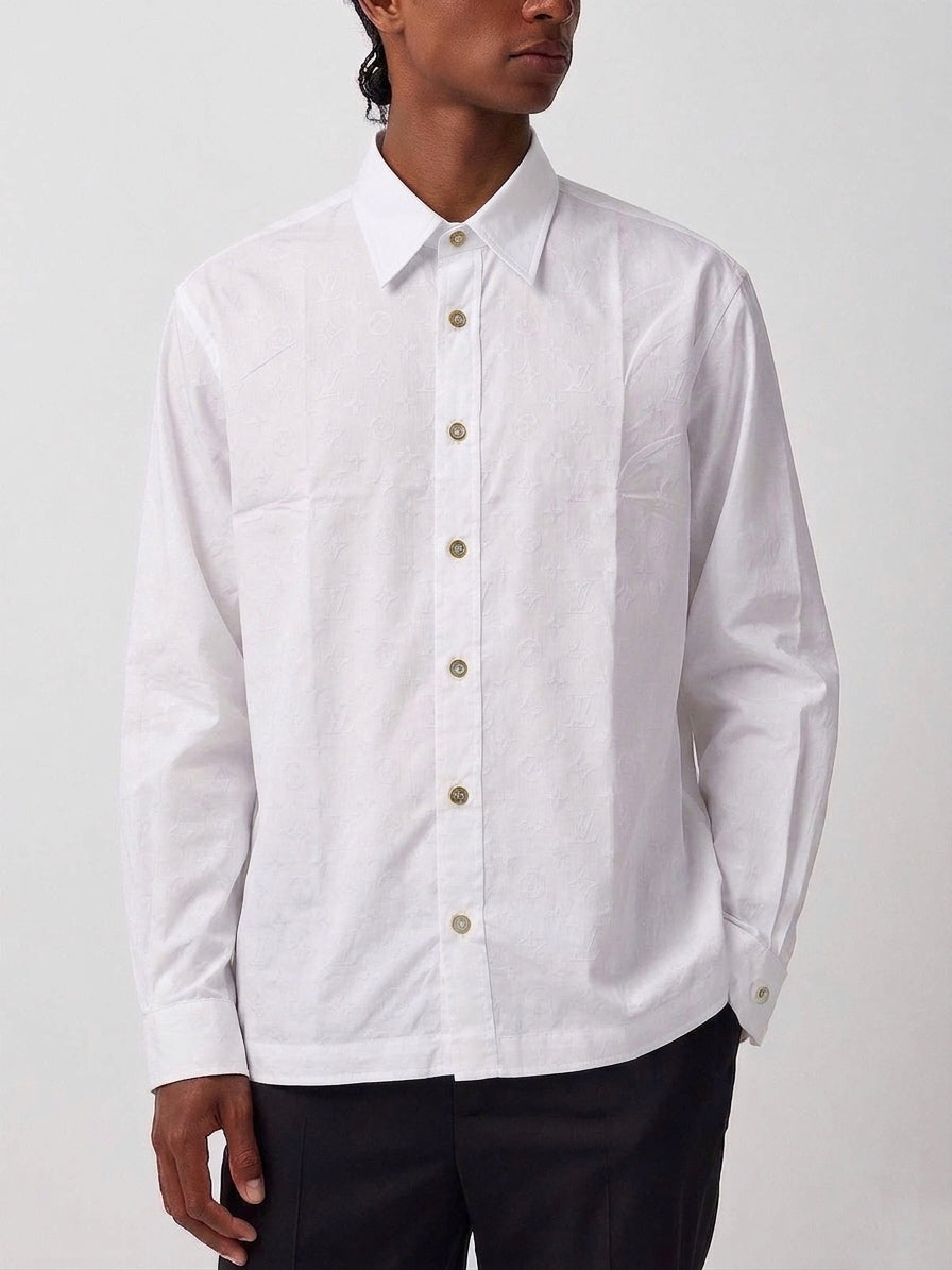 The LV Signature White Monogram Jacquard Shirt
