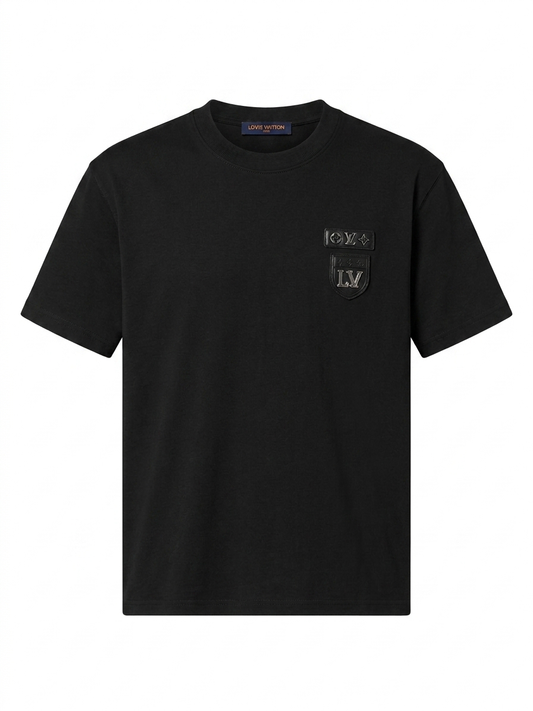 LV Heritage Crest Detail Black T-Shirt