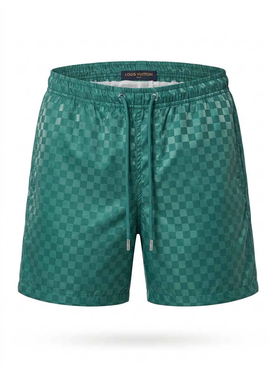 LV Signature Damier Swim Shorts in Emerald