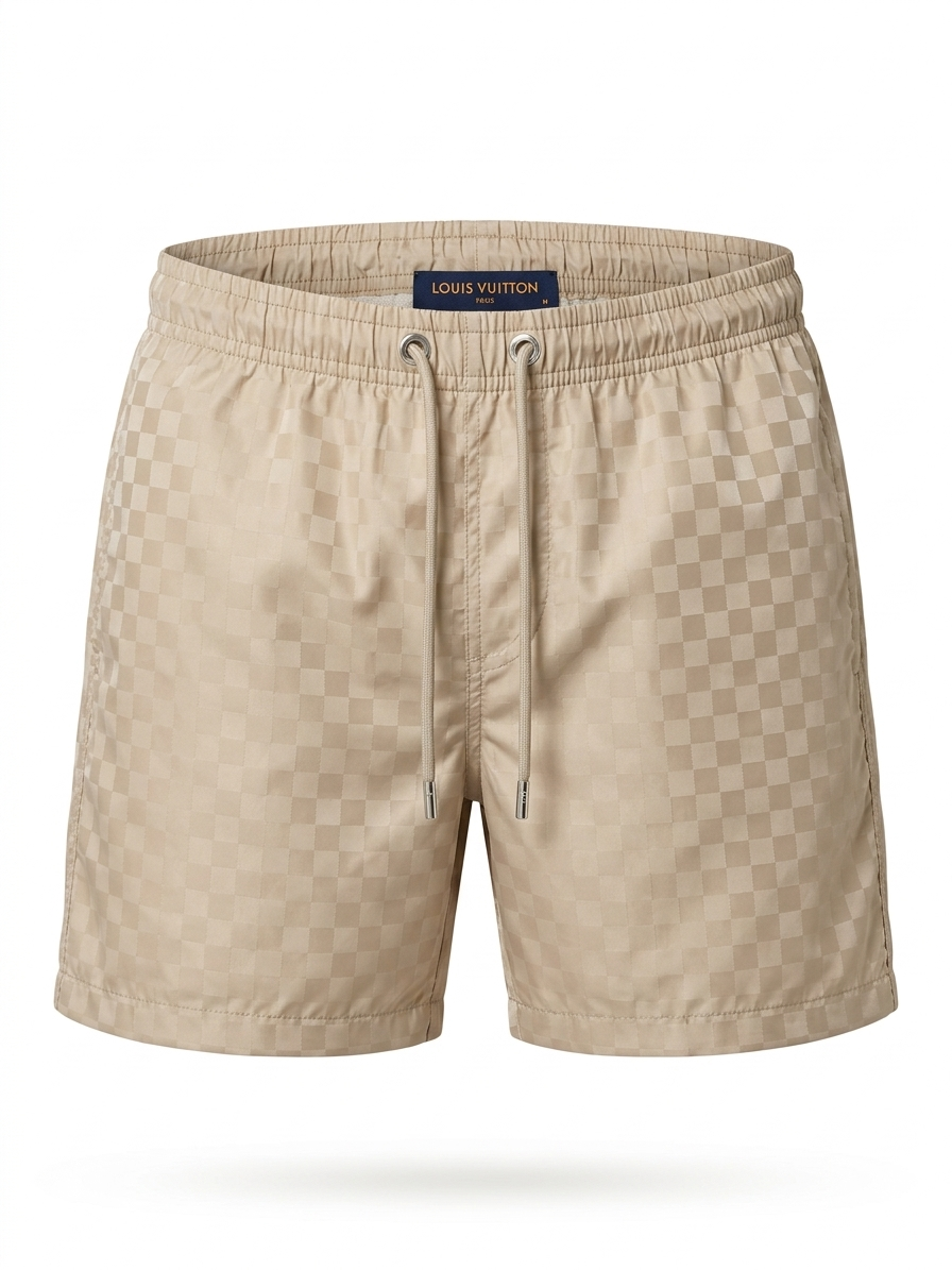 LV Tonal Damier Swim Trunks in Sand