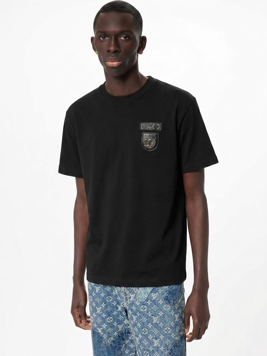 LV Heritage Crest Detail Black T-Shirt