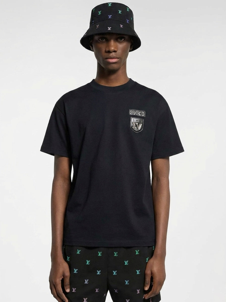LV Heritage Crest Detail Black T-Shirt