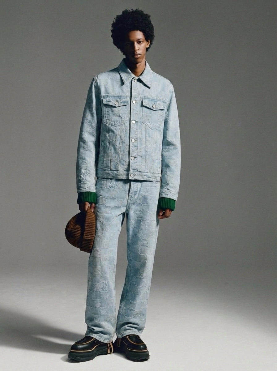 Checkerboard Denim Co-ord