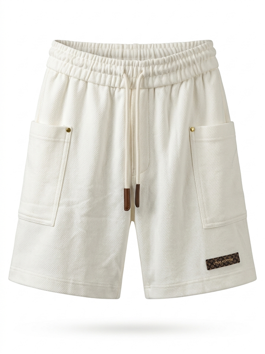 LV Heritage Textured Chevron-Weave Cargo Shorts