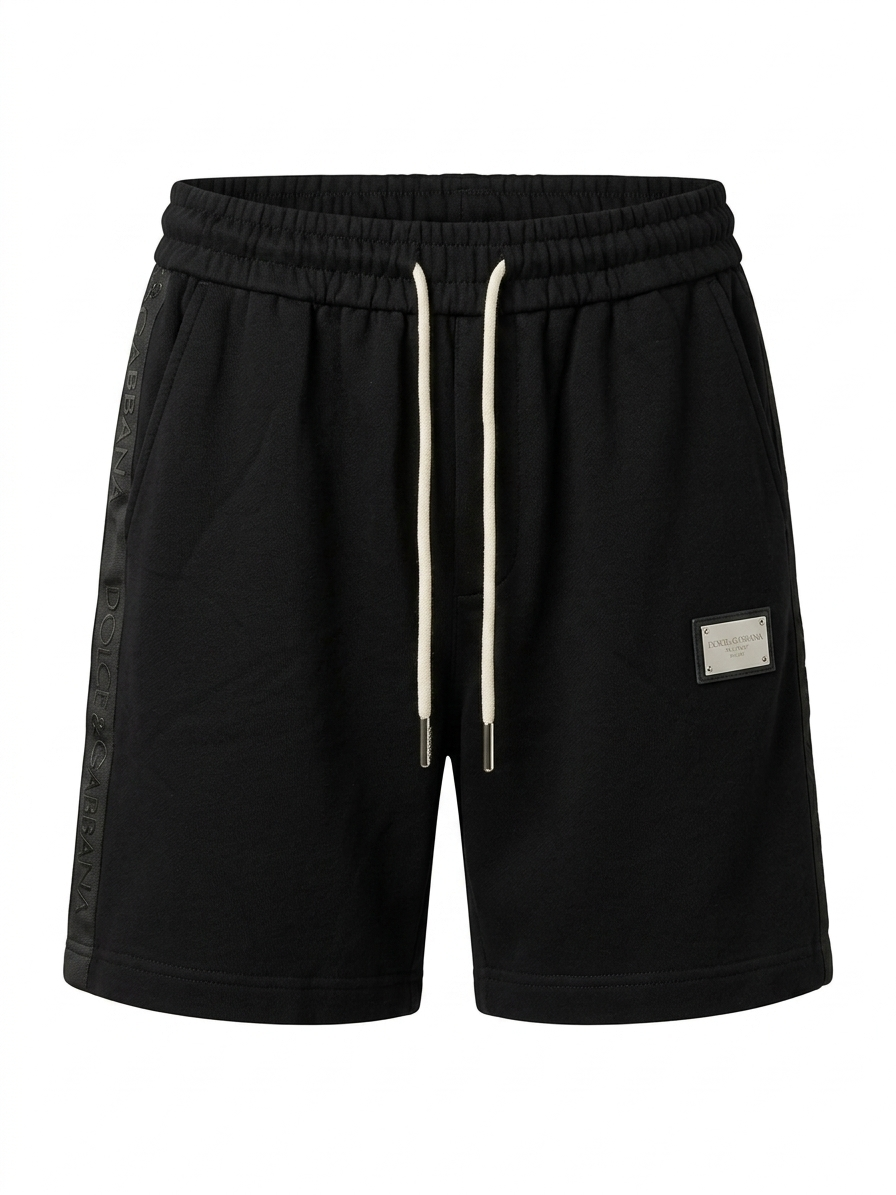 D&G Heritage Tonal Taping Black Shorts