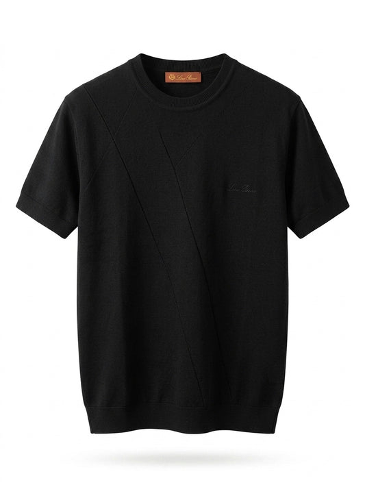 L.P. Asymmetrical Diagonal-Seam Fine Knit Sweater