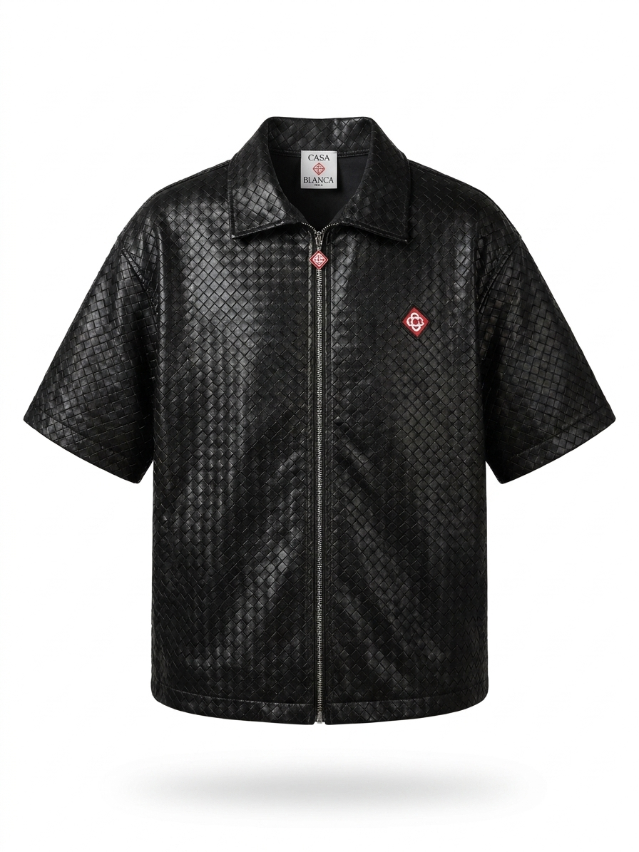 Casa Woven Leather Boxy Shirt