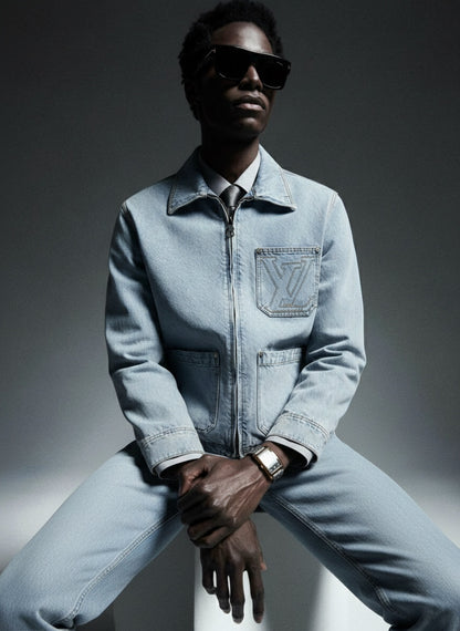 Signature Monogram Zip-Up Denim Set