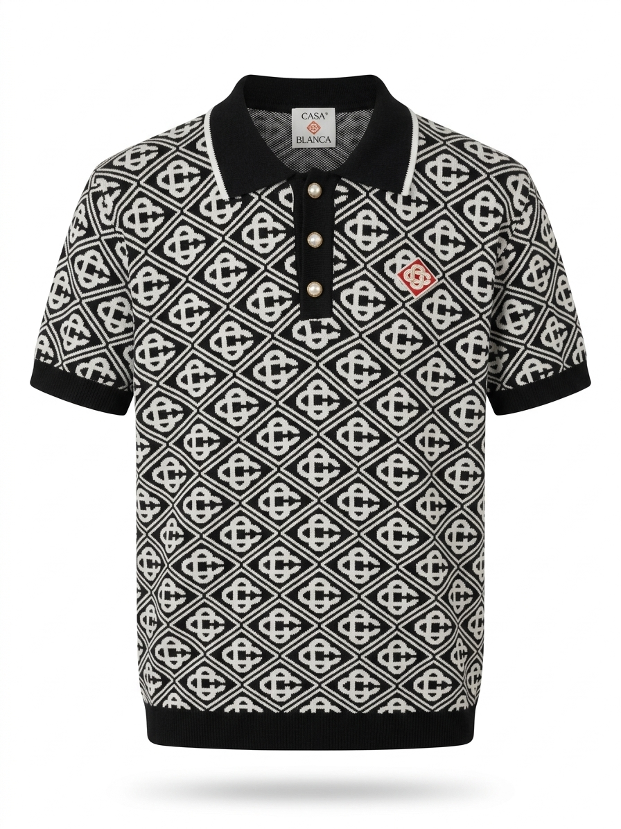 CB Monogram Jacquard Knit Polo