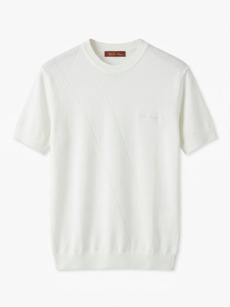 LP Asymmetric Textured Knit Top in Pure White