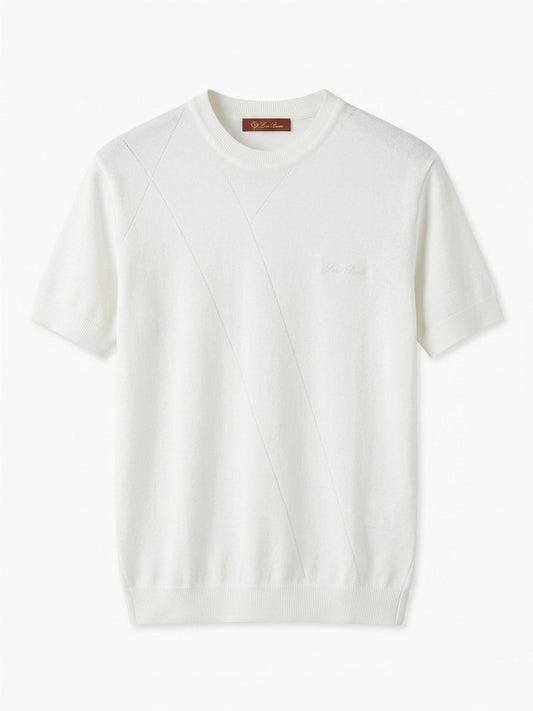 LP Asymmetric Textured Knit Top in Pure White