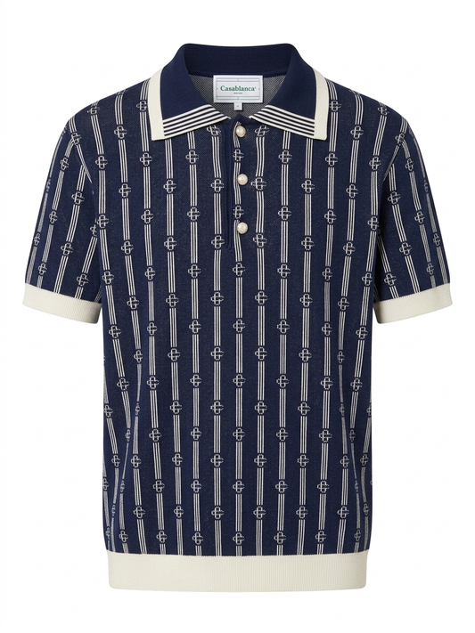Casa Signature Monogram Knit Polo