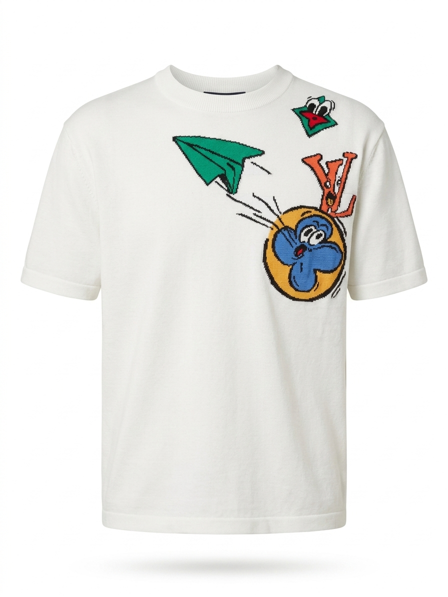LV Whimsical Intarsia Knit T-Shirt