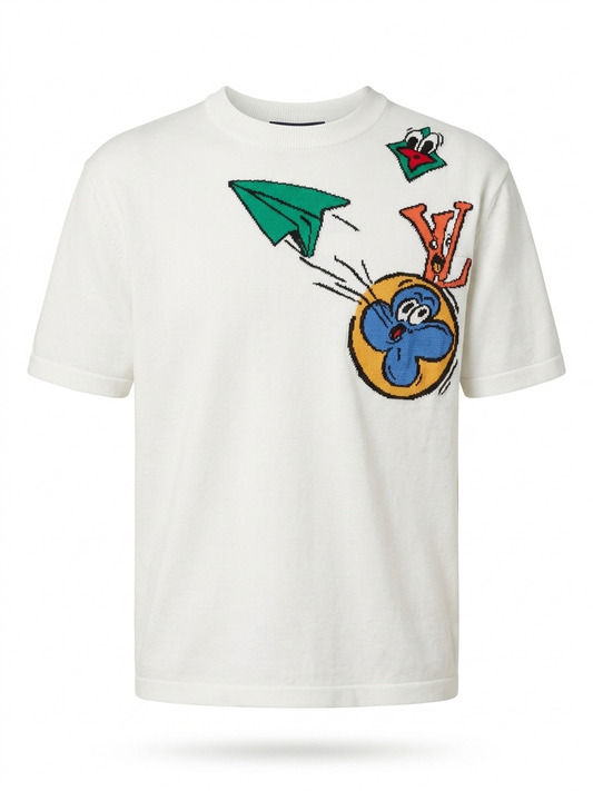 LV Whimsical Intarsia Knit T-Shirt
