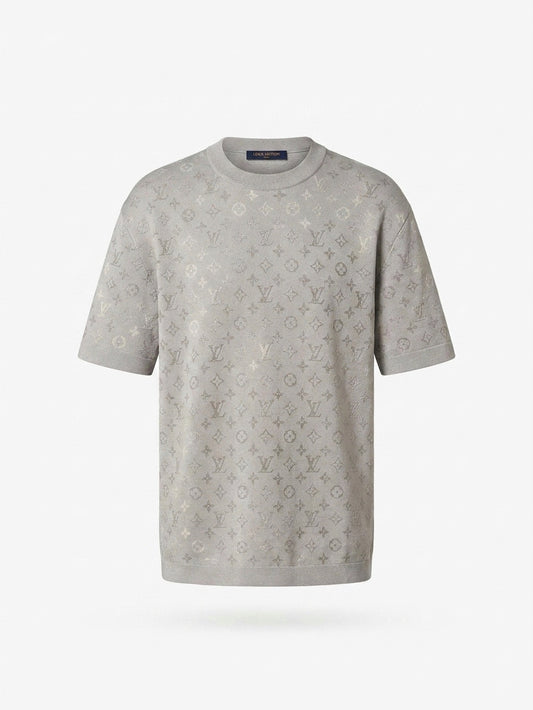 LV Tonal Monogram Jacquard Knit T-Shirt