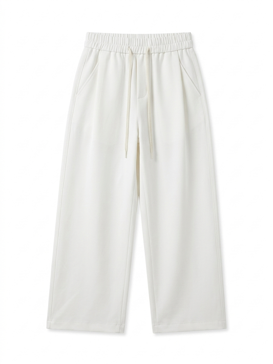 The O.A. Alabaster Wide-Leg Drawstring Trouser