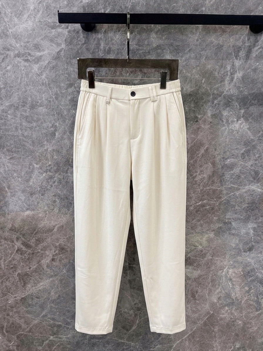 HL Ivory Fluid Pleated Trousers